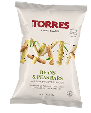 Beans and peas bars with lime and pepper flavour